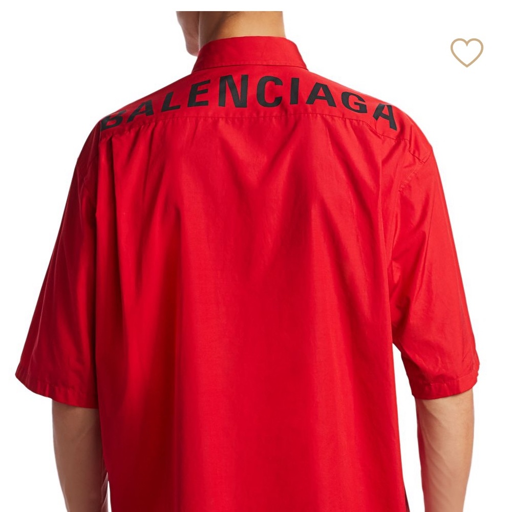 Balenciaga red logo shirt